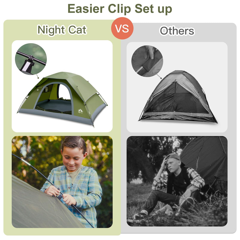 Night Cat tent interior shows spacious room for up to four people.