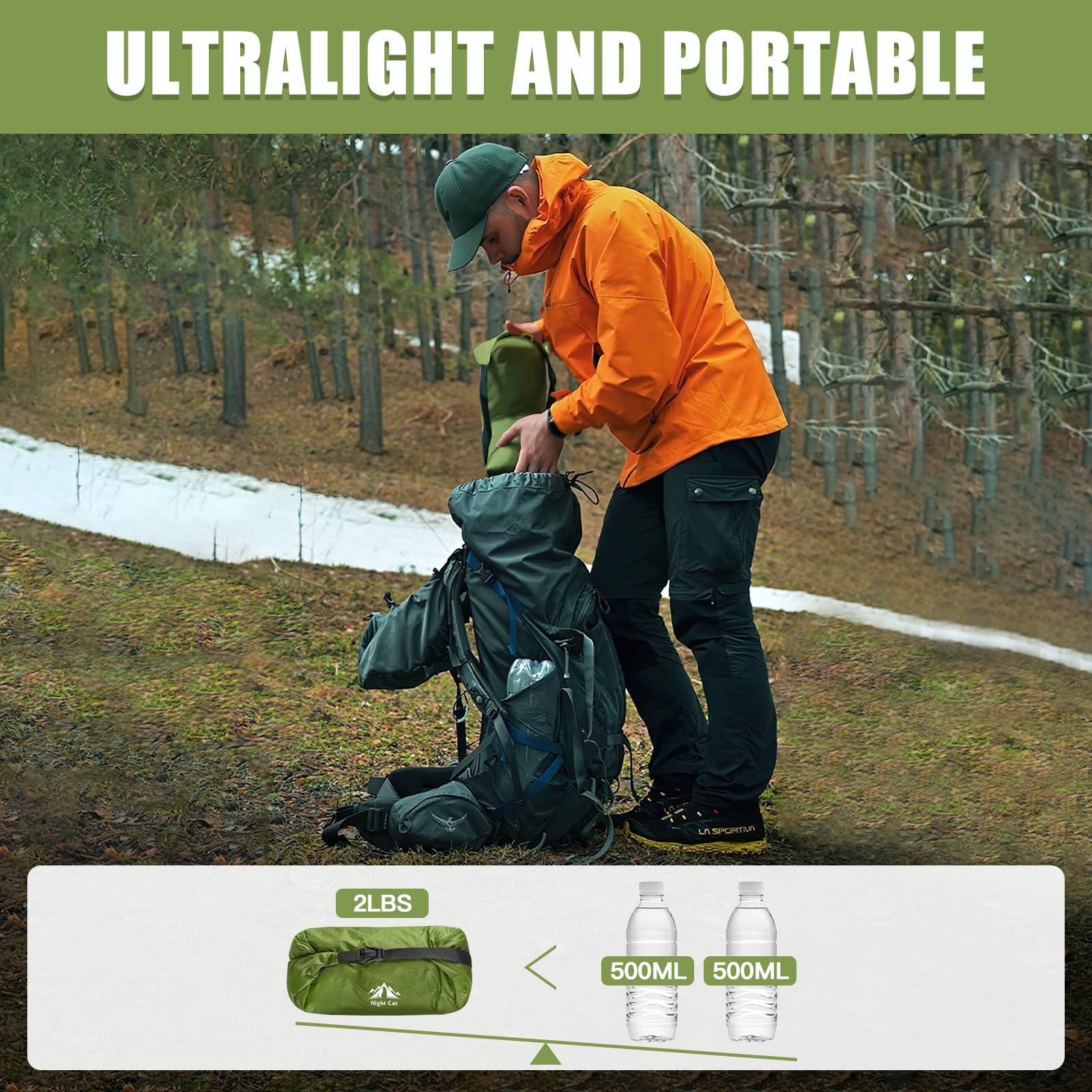 Night Cat Ultralight Tent 1P side view highlighting compact silhouette for portable camping.