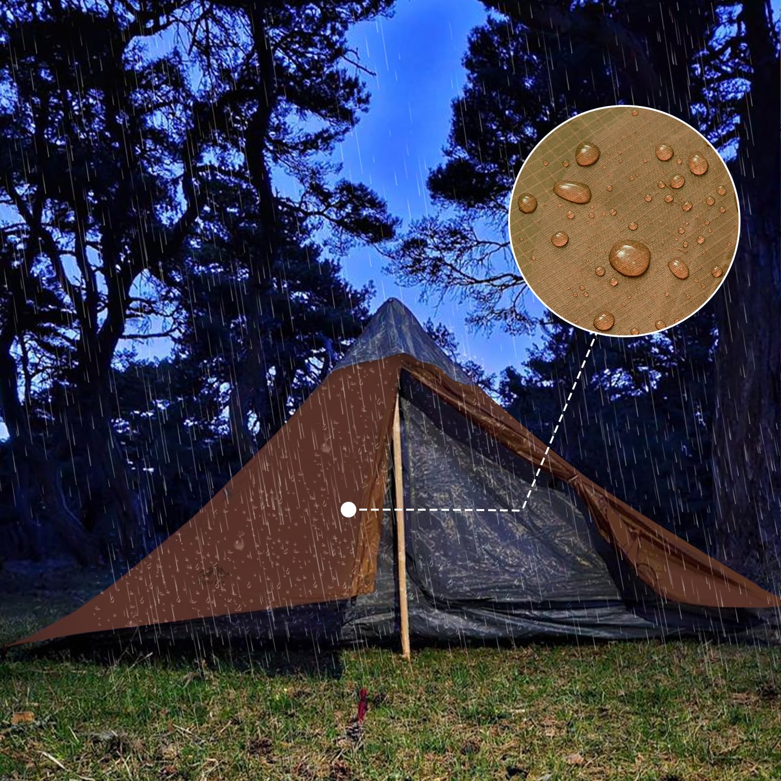 Night Cat ultralight tent 2 persons, front view shows roomy shelter for two hikers.