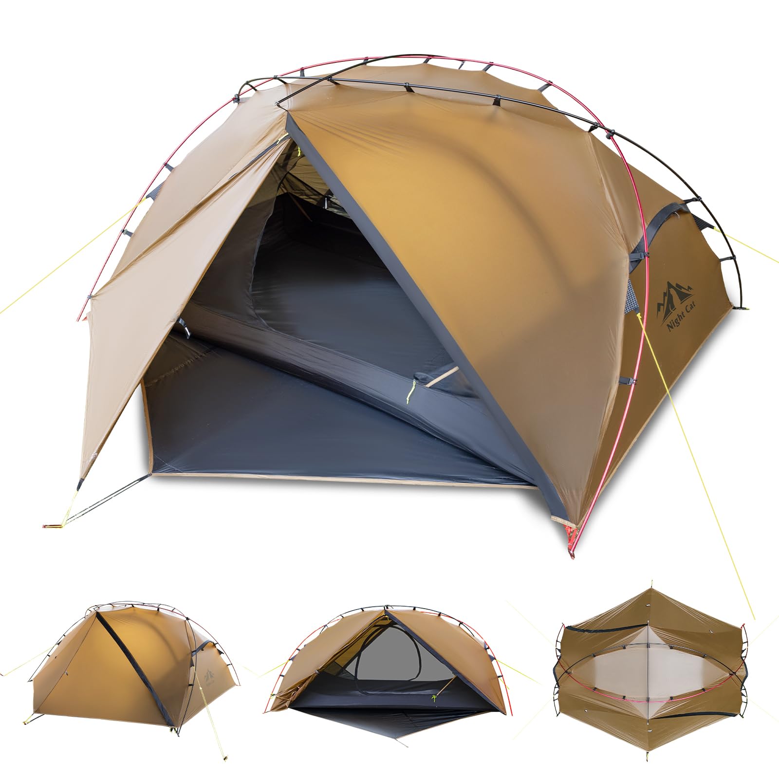 Night Cat ultralight tent packed size shows portable design for easy backpacking trips.