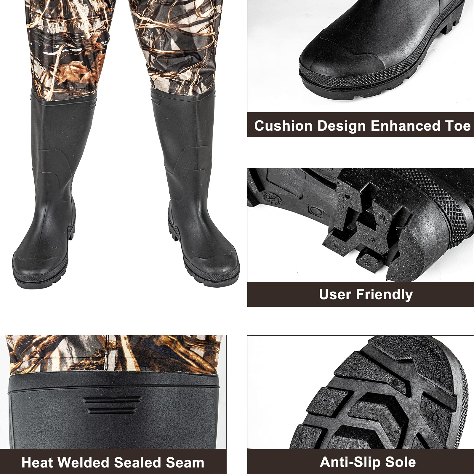 Night Cat waders adjustable waist belt aids fit for different body shapes.