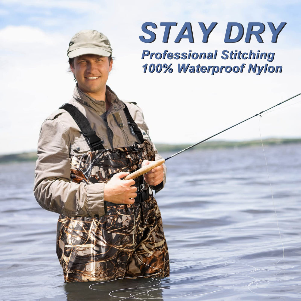 Night Cat waders front pocket keeps small essentials handy on trips.