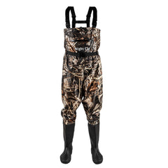 Night Cat waders waterproof fabric close-up shows sturdy two-ply nylon PVC coat.