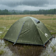 Night Cat waterproof tent with 190T fabric keeps interior dry in rain.
