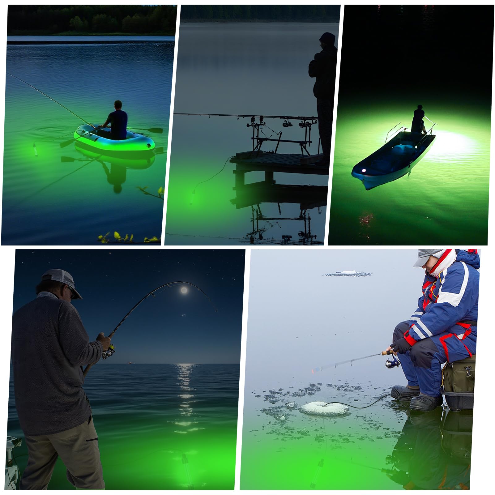 Multifunctional night, ice and dock fishing light