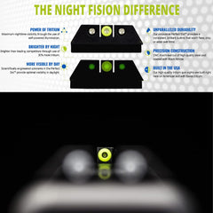 CNC machined steel construction of Night Fision Tritium night sight for durability