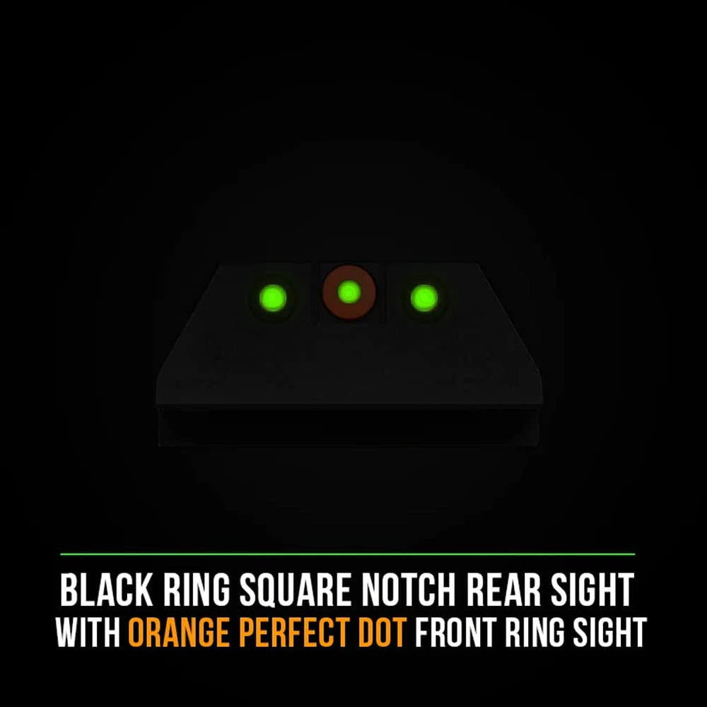 Tritium night sight domed lens for sharper sight picture and easier aiming