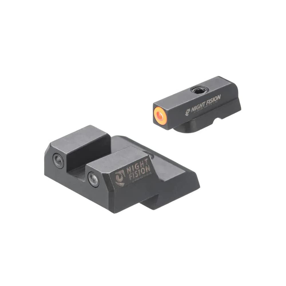 Night Fision Tritium night sight rear black ring on CZ P-10 boosts rear visibility in low light