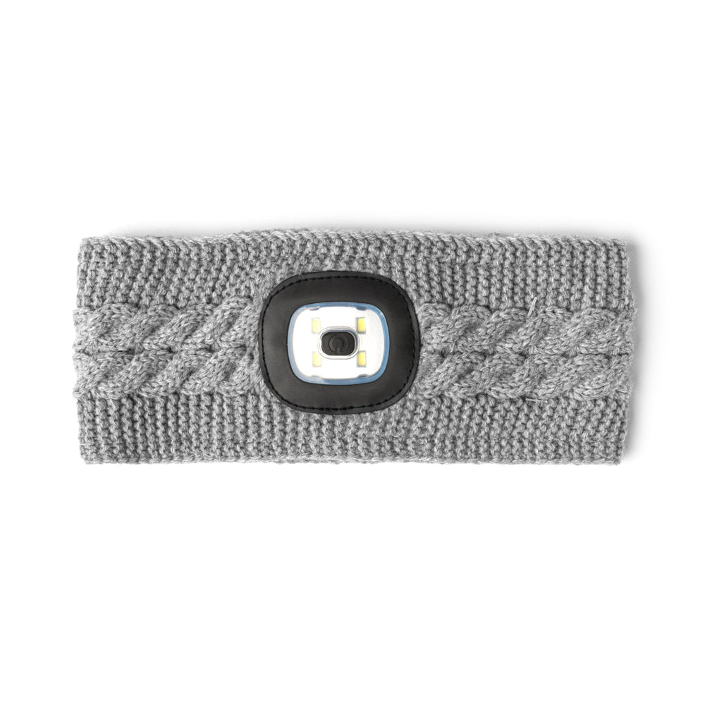 Night Scope Nova headwarmer gray closeup highlighting plush lining for warmth and comfort.