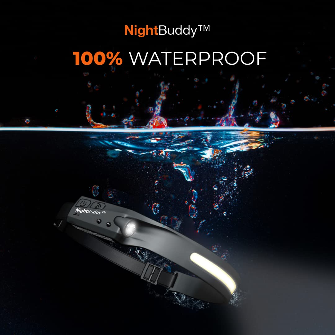 NightBuddy headlamp charging via USB on the go