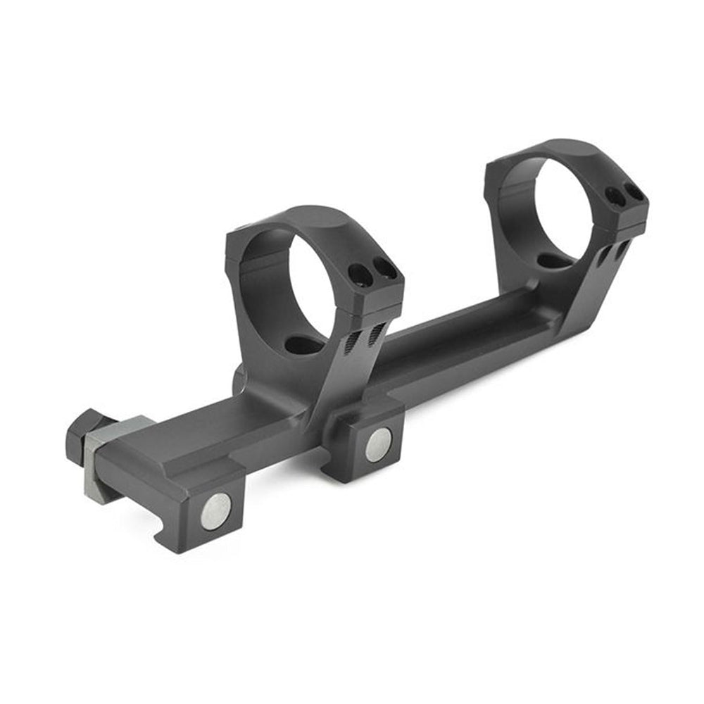 Nightforce 30mm scope rings in titanium alloy provide lightweight strength and recoil stability.