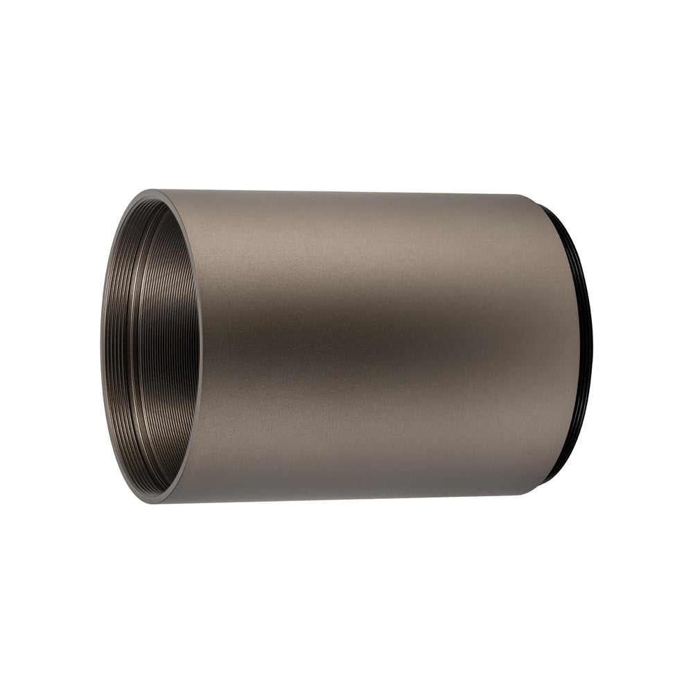 Nightforce 3-inch sunshade on 50mm NX8 scope, snug fit minimizes light intrusion.