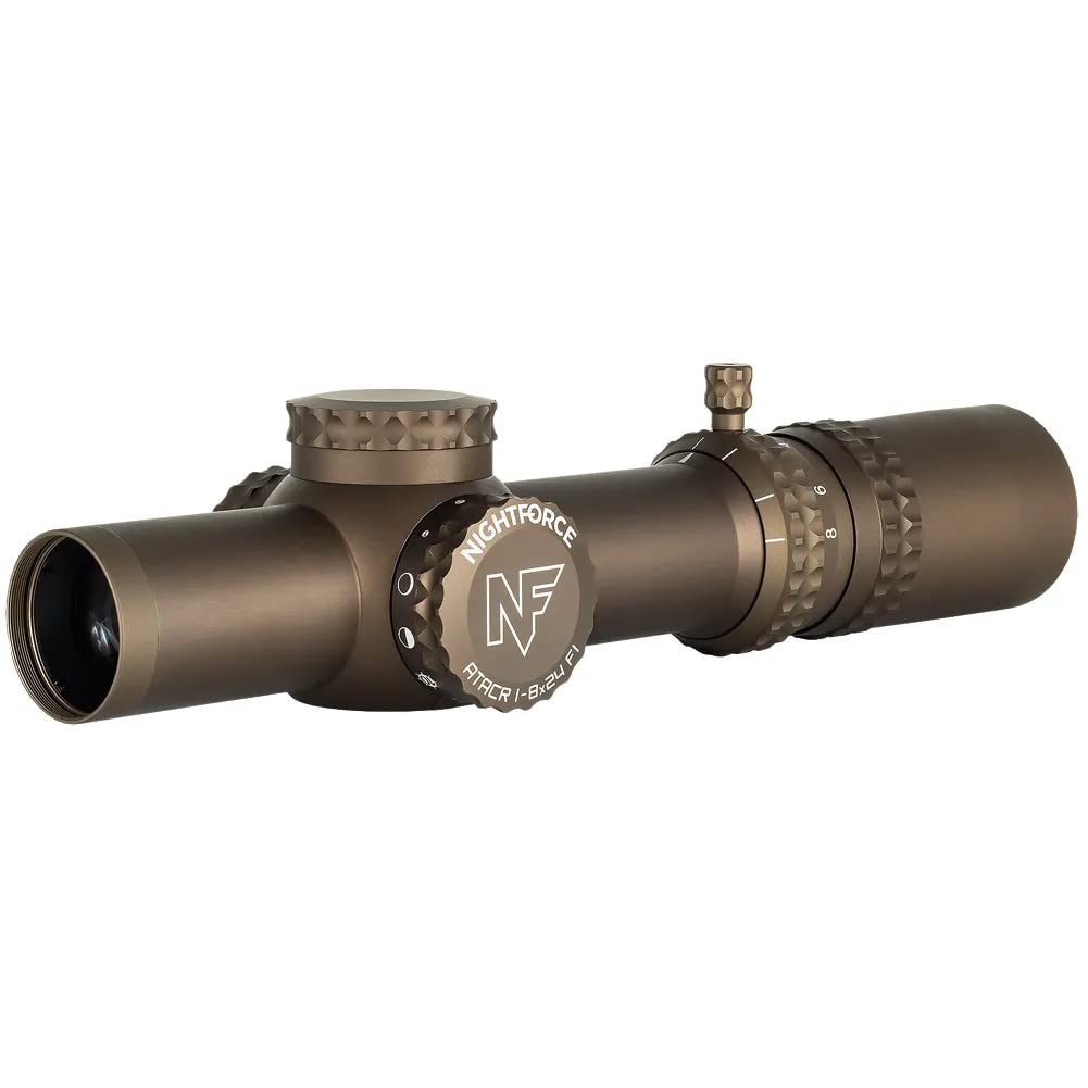 Nightforce ATACR 1-8x24mm turret capped adjustments prevent drift and protect settings