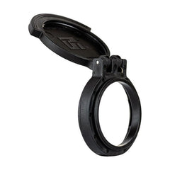 Nightforce flip-up lens cap spring-loaded mechanism allows easy, hands-free access.