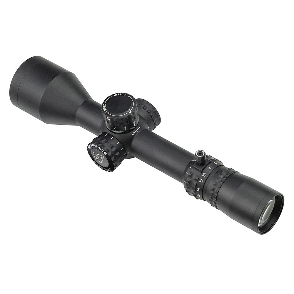 Nightforce NX8 closeup ocular shows a clear lens for low-light hunting