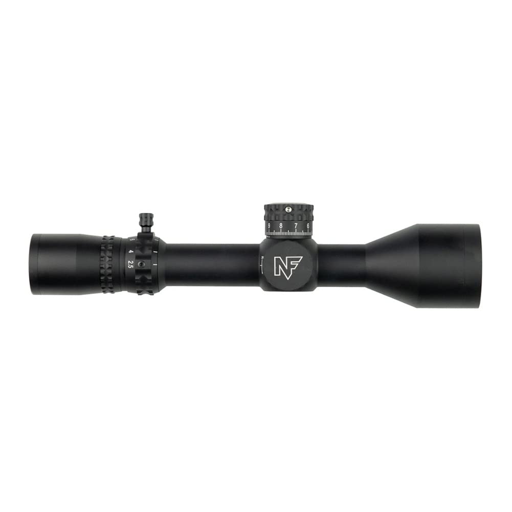 Nightforce NX8 50mm objective lens highlighting light transmission in dim conditions.