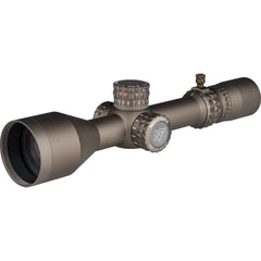 Nightforce NX8 side view in dark earth shows rugged design for harsh environments.