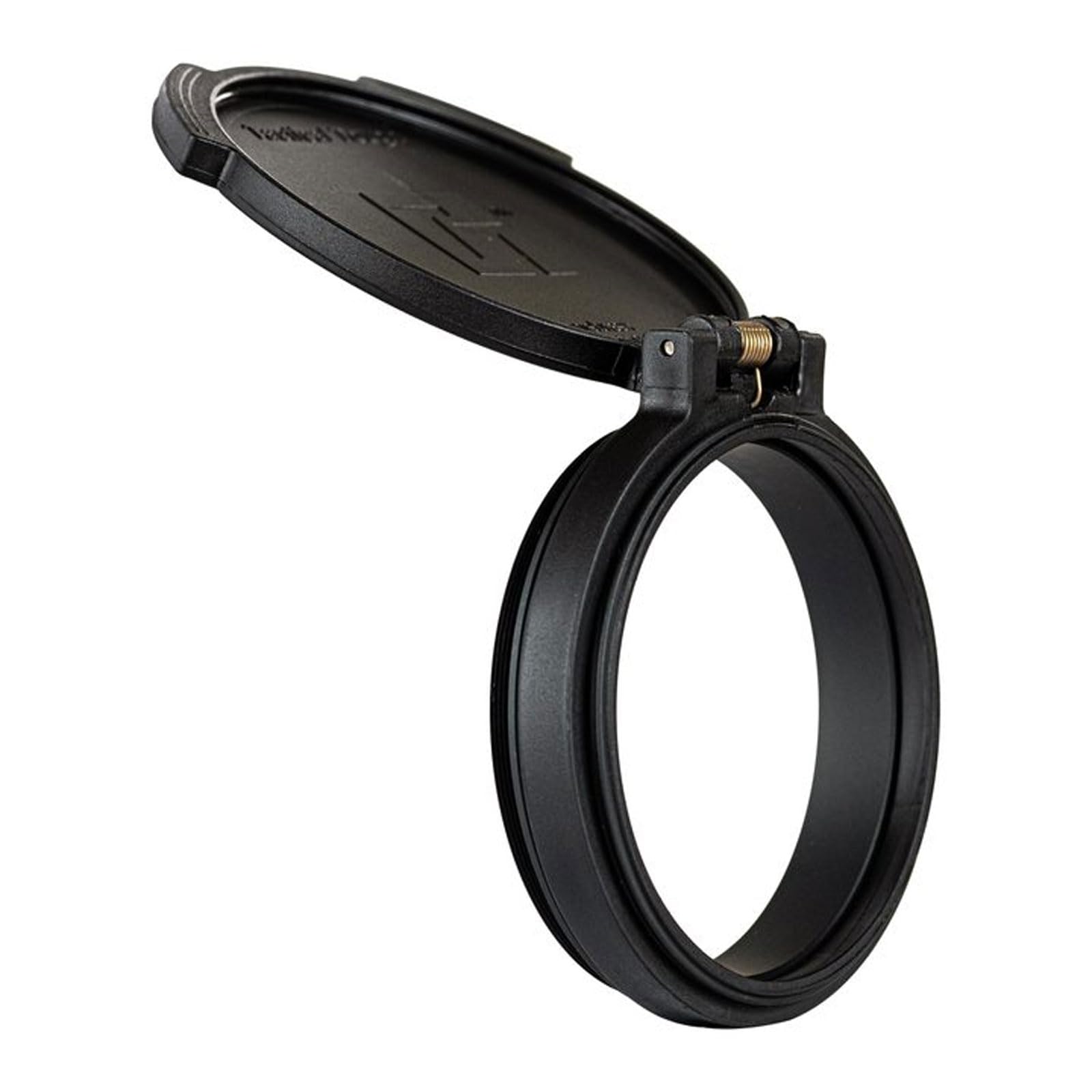 Nightforce objective full-lens-protection cap keeps debris away without obscuring your view
