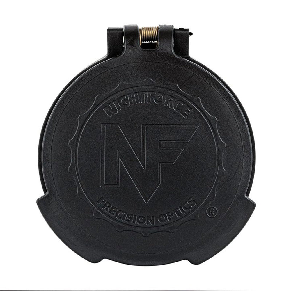 Nightforce objective thread-in-attachment cap secures to rifle scope on rugged field use