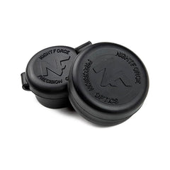 Nightforce bikini lens cap tether secured around scope to shield eyepiece in transport
