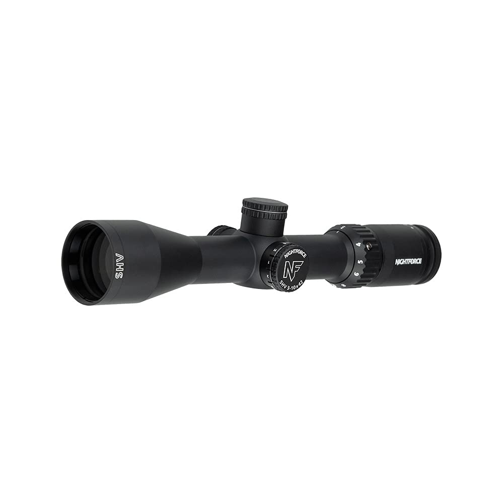 Nightforce SHV 3-10x42mm Forceplex reticle view enables quick target acquisition.