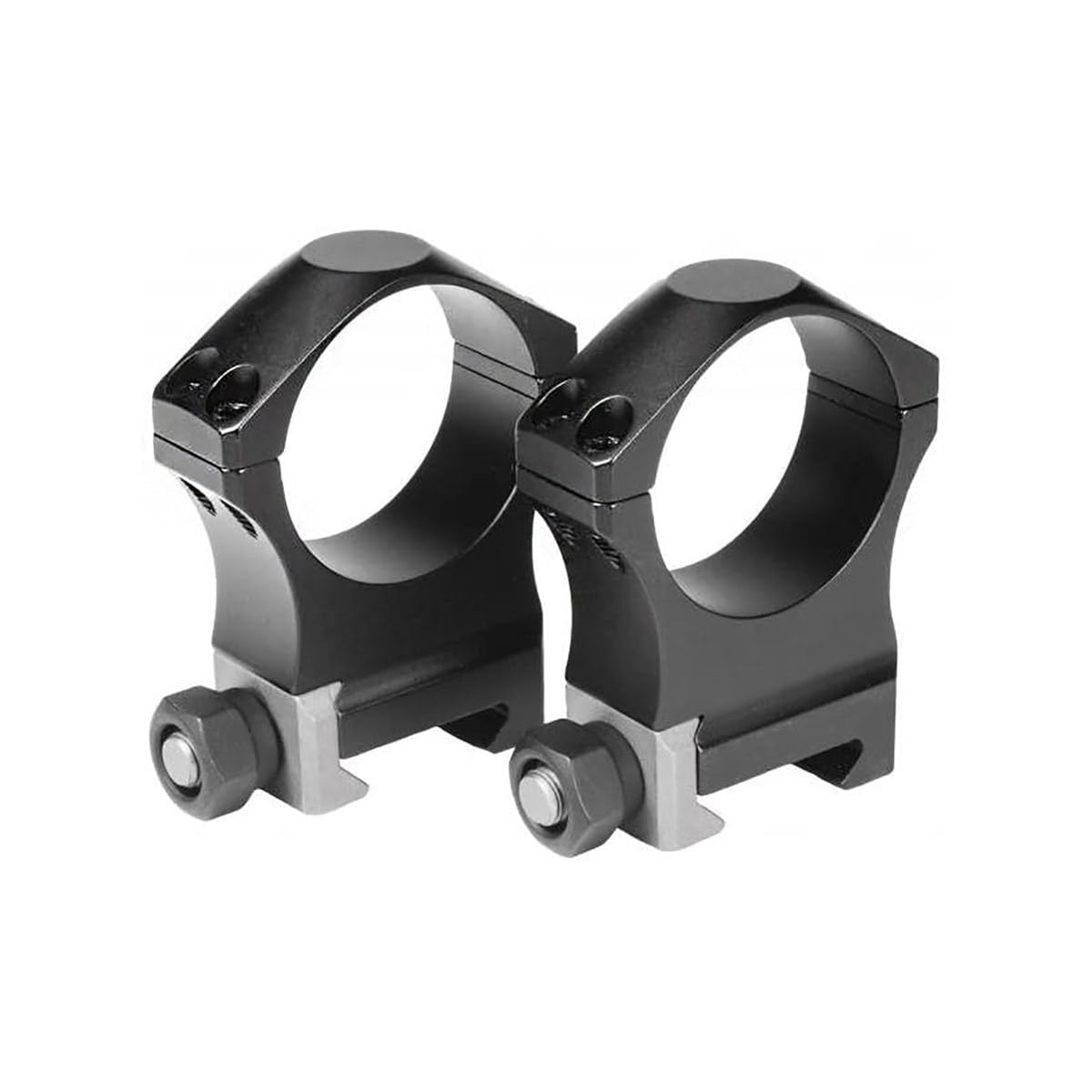Nightforce Ultralite 34mm 4-screw ring closeup showing lightweight rugged construction for tough recoil.