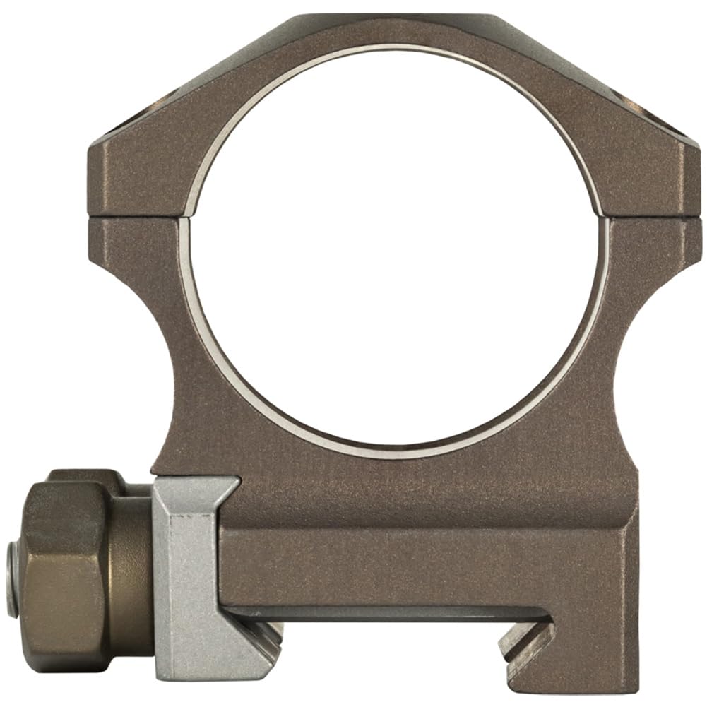Nightforce X-Treme Duty Ultralite 34mm rings in dark earth during assembly.