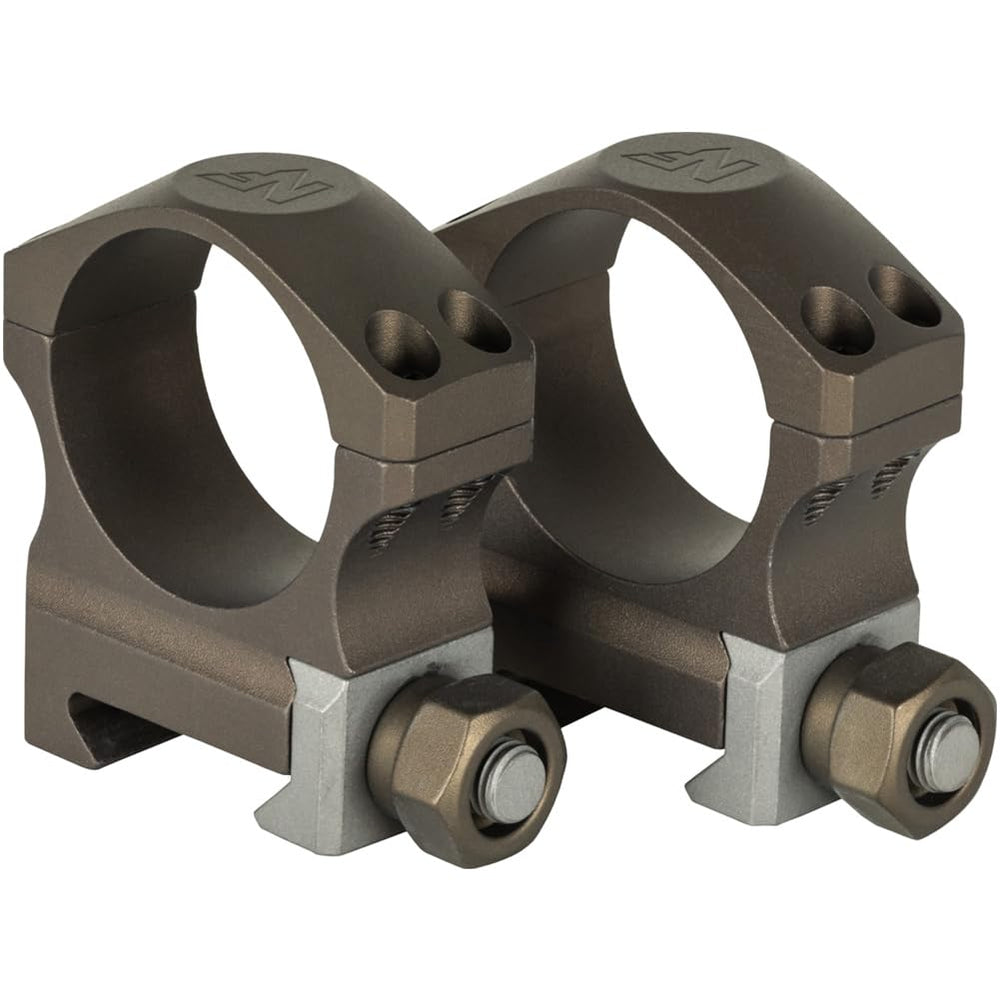 Nightforce X-Treme Duty Ultralite 34mm rings with titanium crossbolts for durable performance.