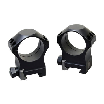 Nightforce Ultralite four-screw rings closeup highlights secure four-screw design under heavy recoil.