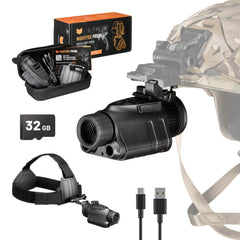 Nightfox Prowl helmet mount setup enables hands-free night observation for airsoft missions.