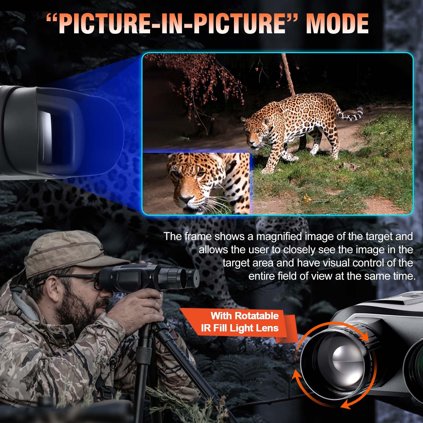 Nightiger binoculars compass and range help with navigation and distance estimates.