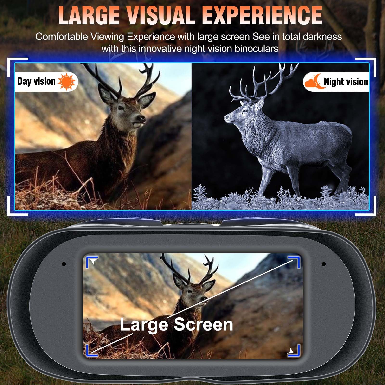 Nightiger binoculars include 32GB card and carrying bag for easy setup.