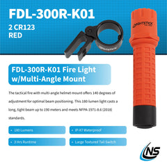 Nightstick FDL-300R-K01 extended tactical beam for clear low-light visibility.