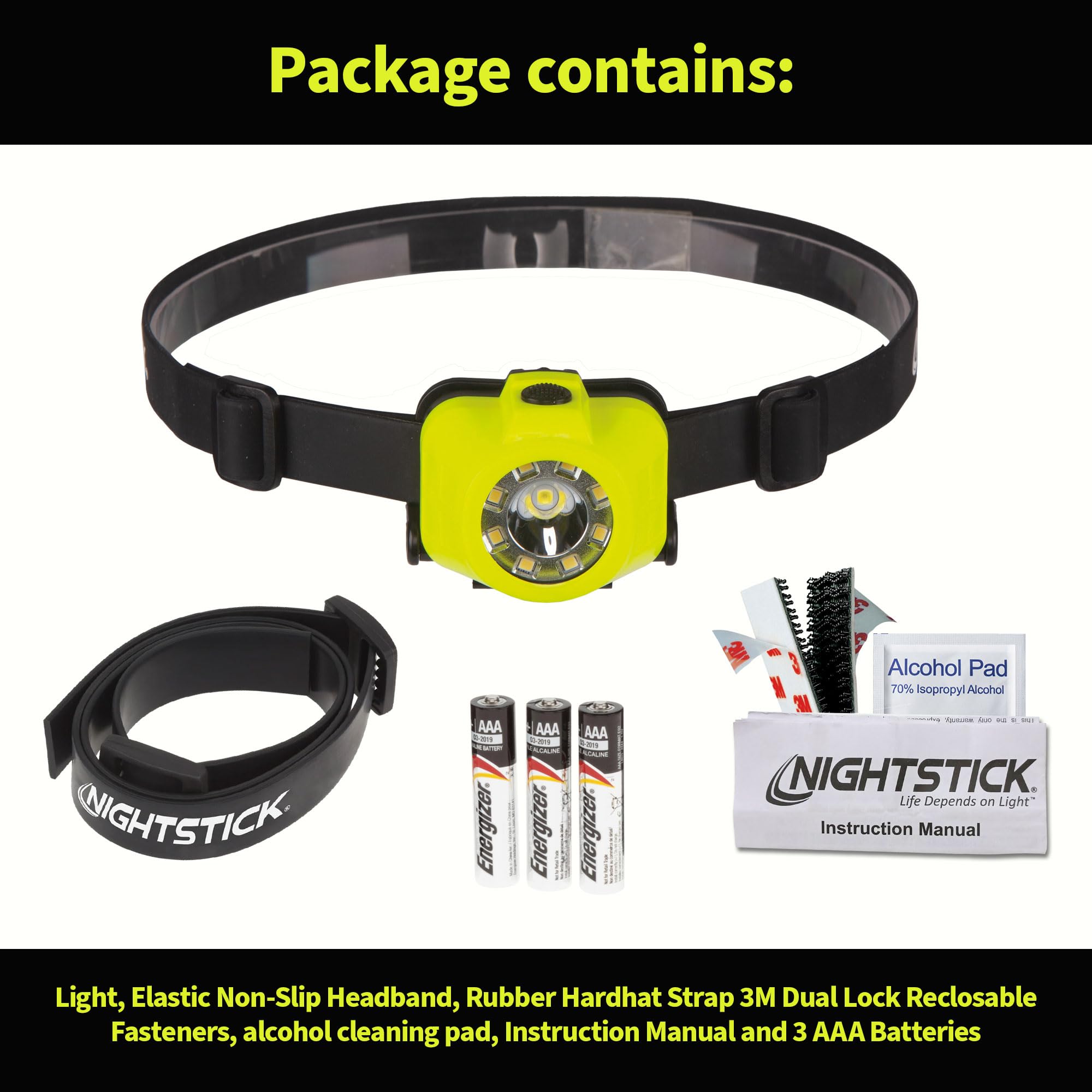 Nightstick XPP-5453G worn on head for hands-free lighting