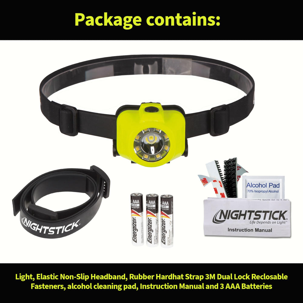 Nightstick XPP-5453G worn on head for hands-free lighting