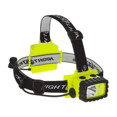 Nightstick XPP-5456G headlamp tilted for hands-free lighting in tight spaces