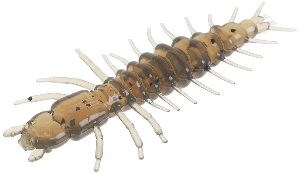 NIKKO Hellgrammite 3-Inch rigged on a jig head for versatile setups.