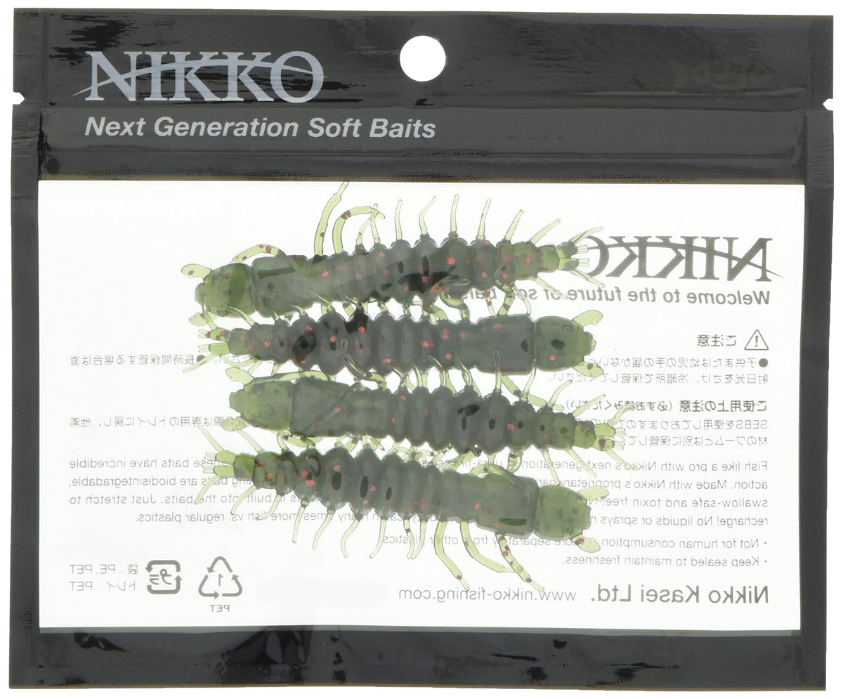 NIKKO Hellgrammite 3-inch Watermelon Red Flake lure, floating and scented for easier bites.