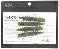 NIKKO Hellgrammite 3-inch Watermelon Red Flake bait, ideal for jig heads and drop shot.