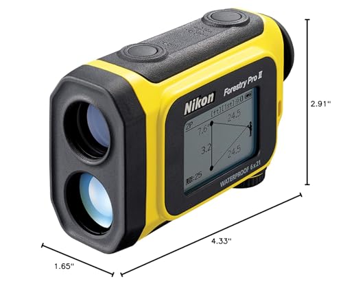 Nikon Forestry Pro II compact weight and IPX7 rating emphasized for reliable field performance.