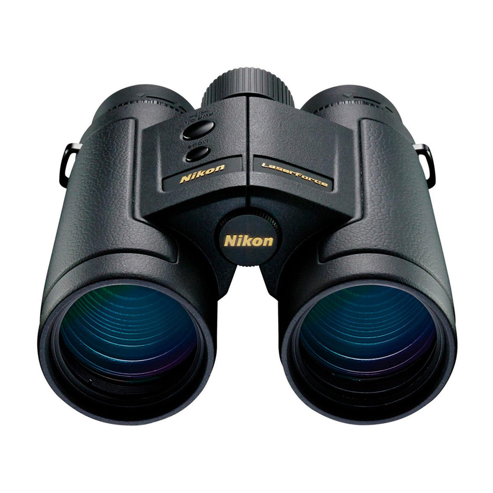 Nikon LaserForce with ID technology showing true distance at extreme angles for precise readings.