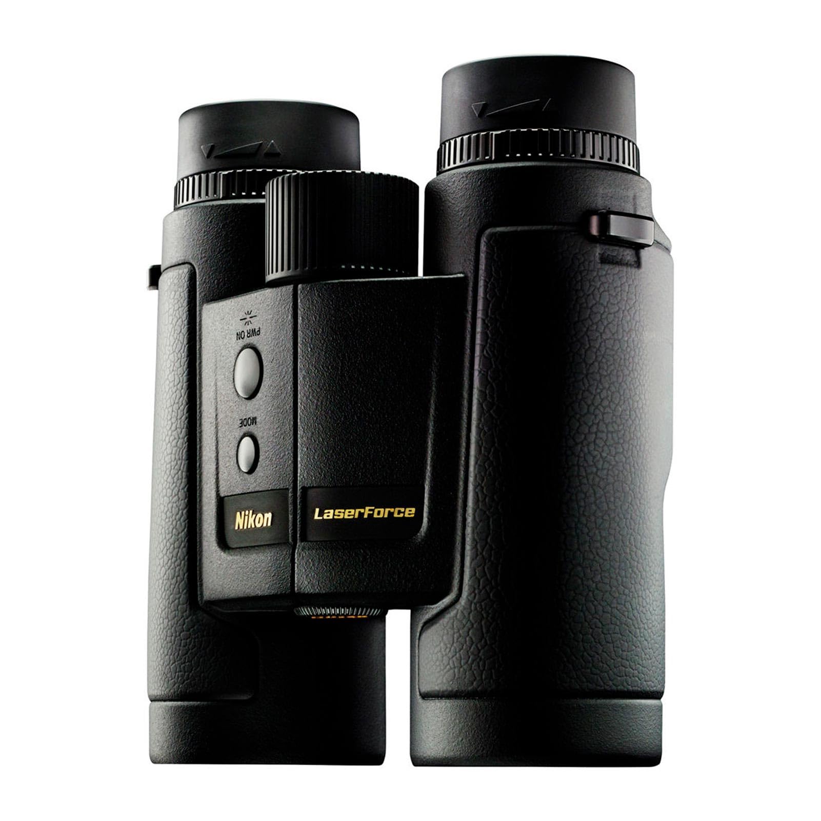 Nikon LaserForce rubber-armored metal body provides rugged grip for field use.