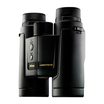 Nikon LaserForce rubber-armored metal body provides rugged grip for field use.