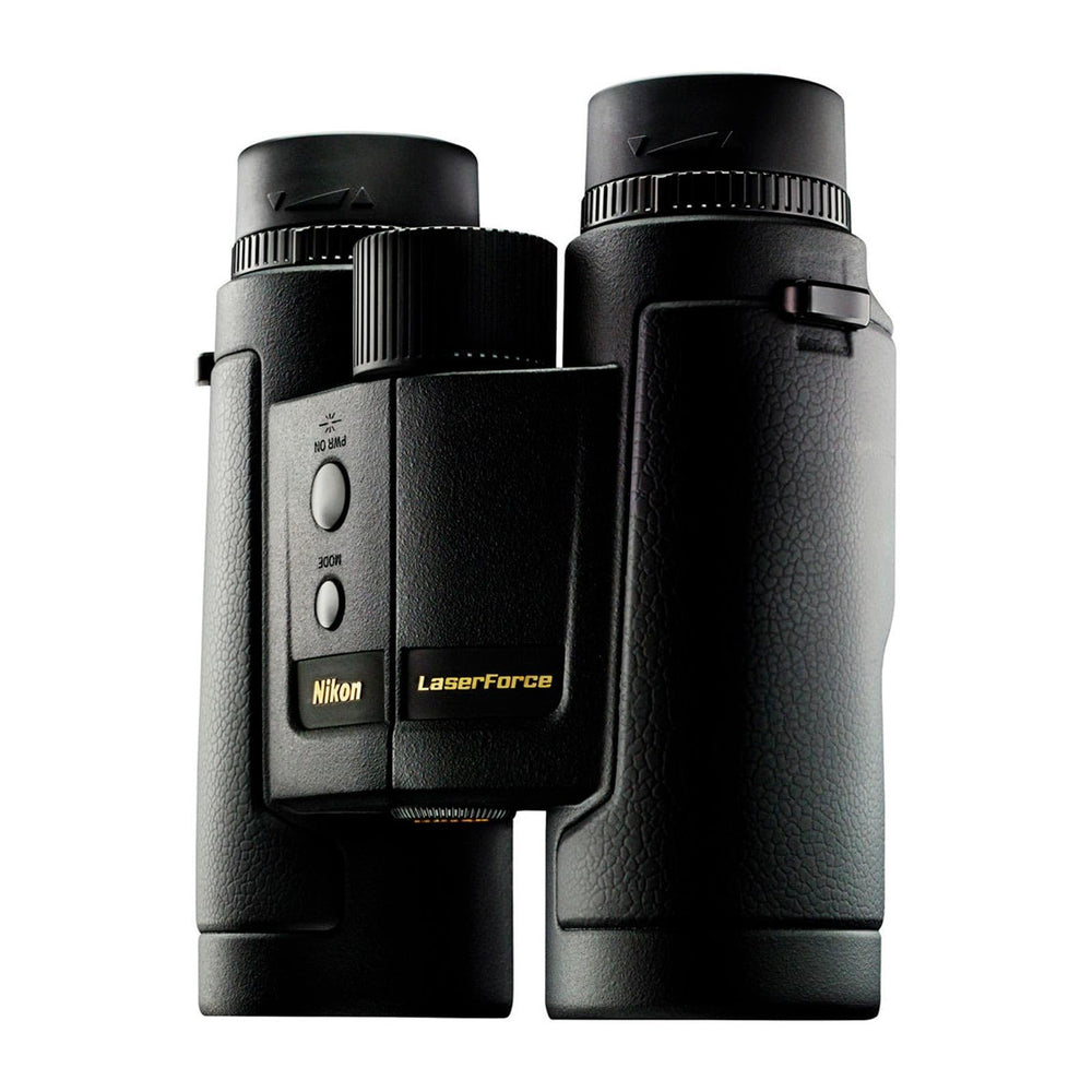Nikon LaserForce rubber-armored metal body provides rugged grip for field use.