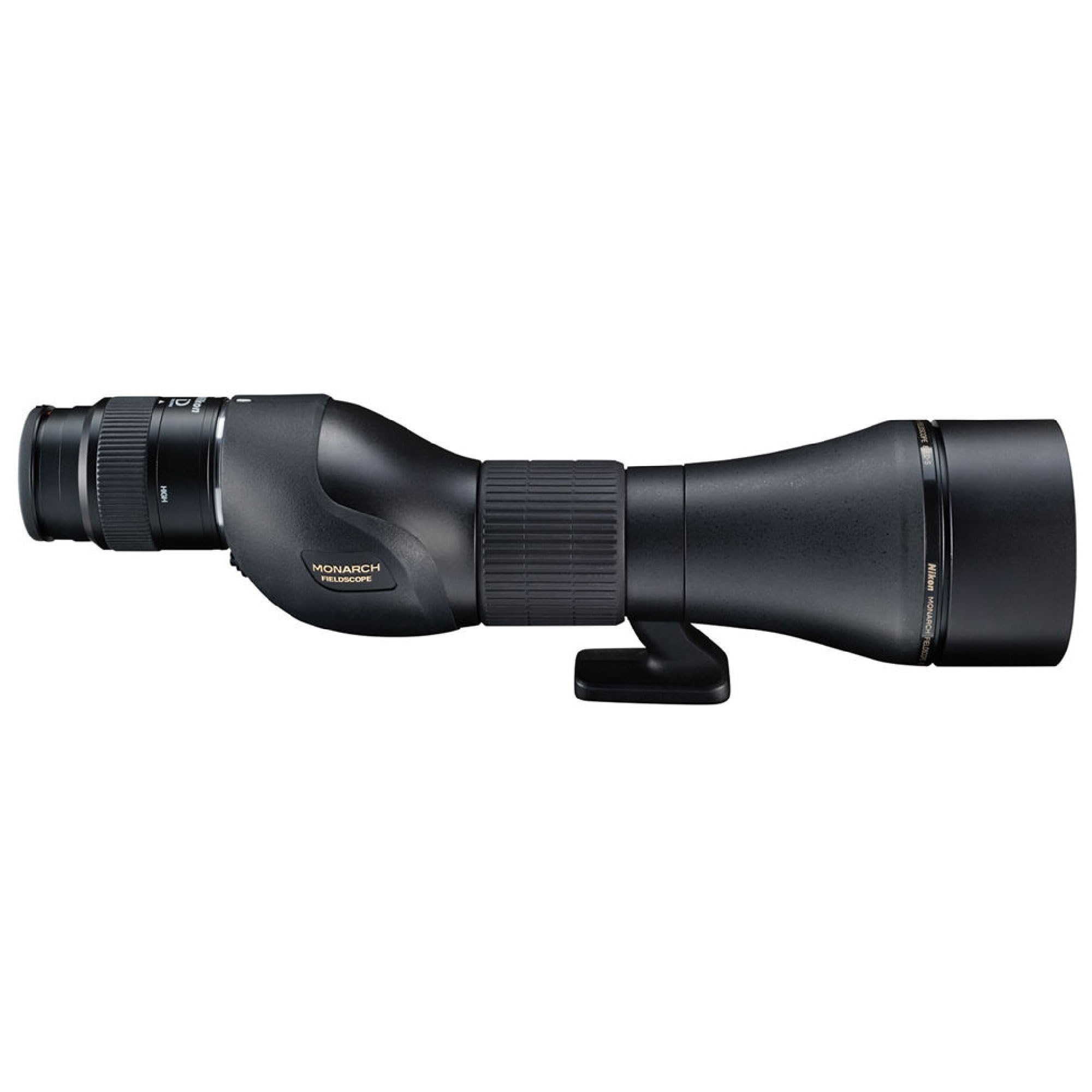 Nikon Monarch 20-60x82 ED spotting scope straight configuration enables quick target acquisition.