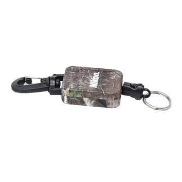 Nikon Kanati camo tether attached to rangefinder in Realtree setting.