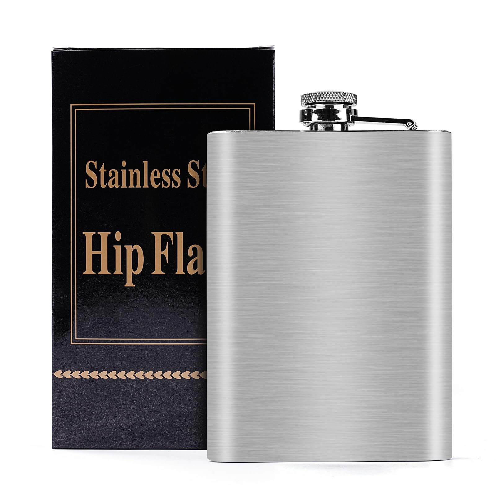 Nikou 8oz hip flask with leakproof lid prevents spills on adventures.