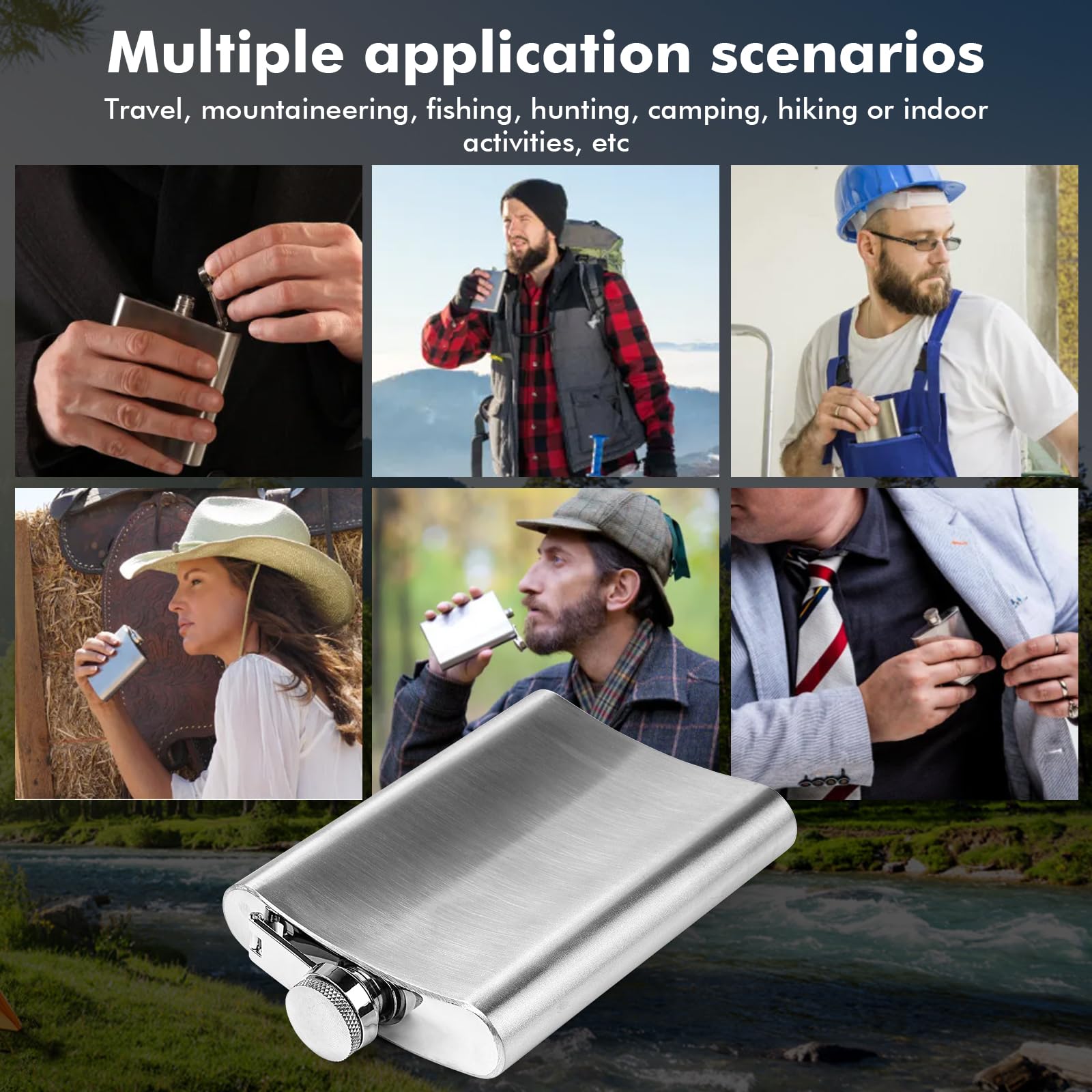 Nikou compact flask design slips easily into pocket.