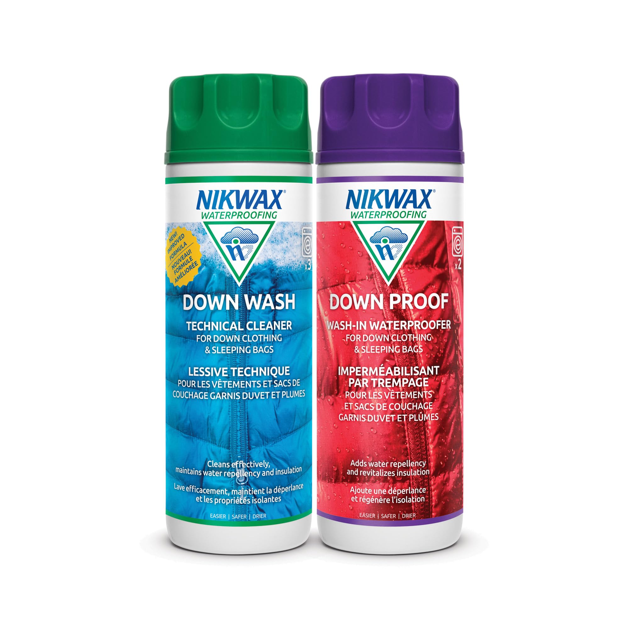 Nikwax Down Wash 300ml bottle front view for safe cleaning of down gear