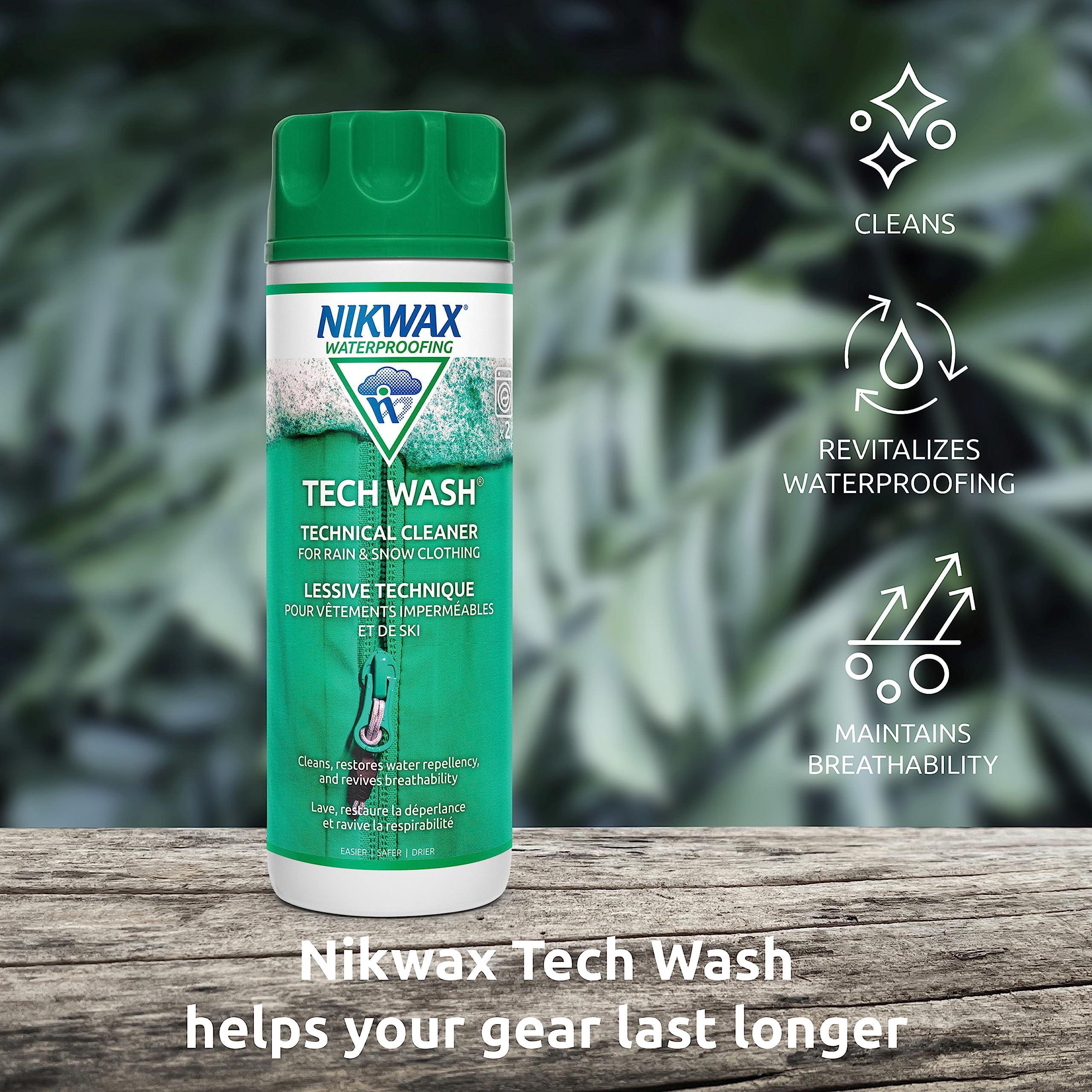 Nikwax Tech Wash helps refresh breathability by removing residue.